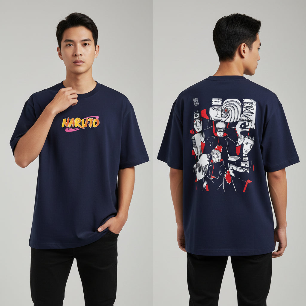 LOSTSET “Street King – NARUTO Akatsuki Collage Edition” Premium Oversized Tee