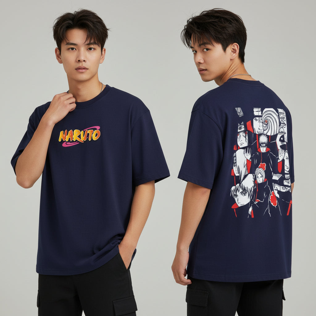 LOSTSET “Street King – NARUTO Akatsuki Collage Edition” Premium Oversized Tee